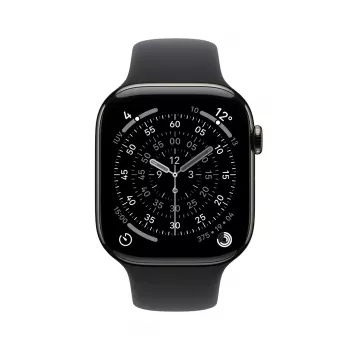 Apple Watch Series 11 GPS + Cellular 46 mm koperta z tytanu w kolorze łupkowym, czarny sportowy pasek M/L