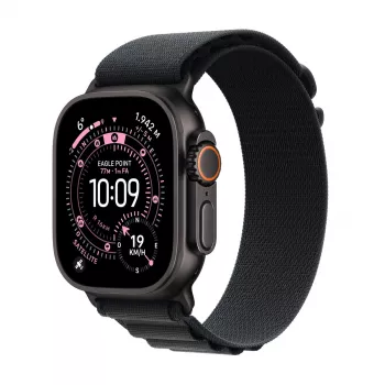 Apple Watch Ultra 3 GPS + Cellular 49mm Tytanowa koperta w kolorze czarnym Czarna pętla alpejska Large