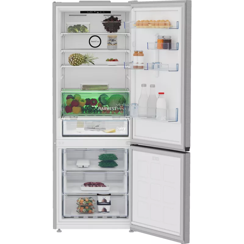Beko B3RCNE564HXB lodówko-zamrażarka Wolnostojąca 490 L Srebrny