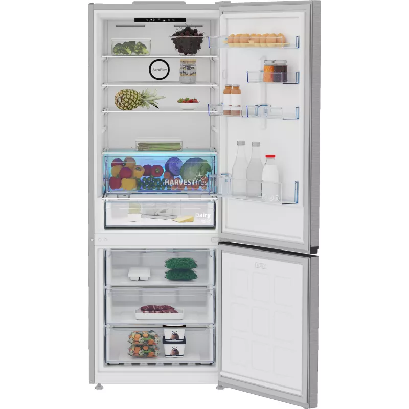 Beko B3RCNE564HXB lodówko-zamrażarka Wolnostojąca 490 L Srebrny