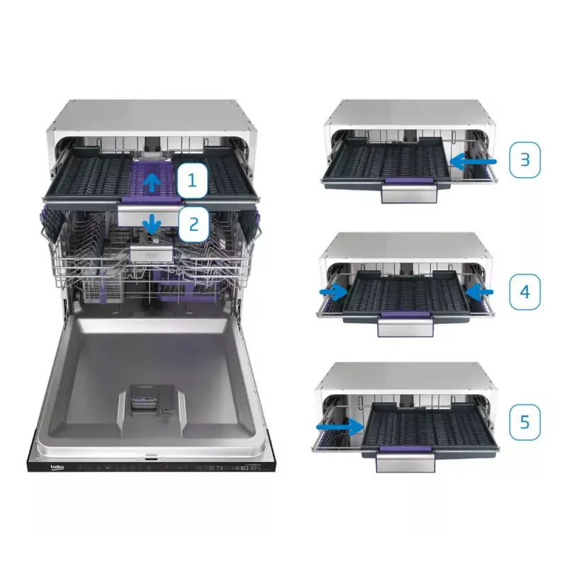 Zmywarka wolnostojąca BEKO DEN48530X, 15 kompletów, 8 programów, 44 dB, 598×850×600 mm