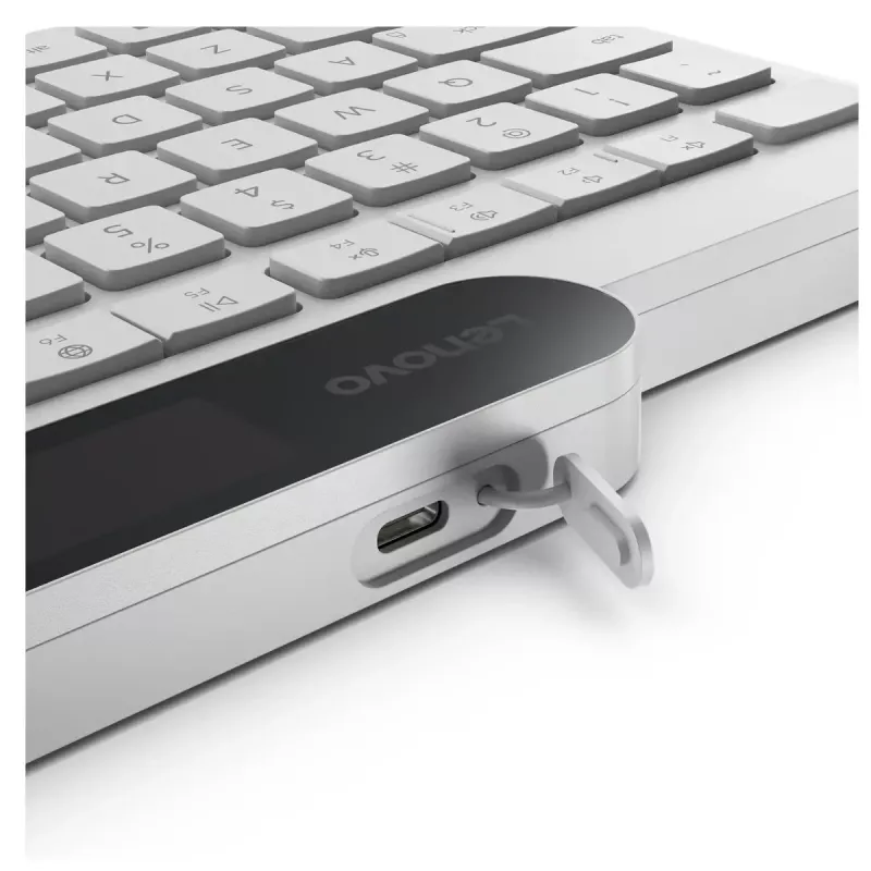 Bezprzewodowa klawiatura Bluetooth Lenovo 800 — układ US English, samoładująca, biała