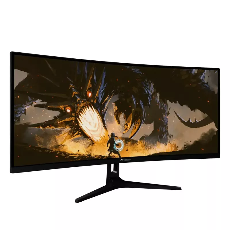Zakrzywiony monitor 34 cale Arozzi Nova — 34 cale (86,4 cm), 3440×1440, 21:9, VA LED, 1 ms, VESA, Wbudowane głośniki, Czarny