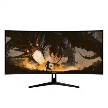 Zakrzywiony monitor 34 cale Arozzi Nova — 34 cale (86,4 cm), 3440×1440, 21:9, VA LED, 1 ms, VESA, Wbudowane głośniki, Czarny