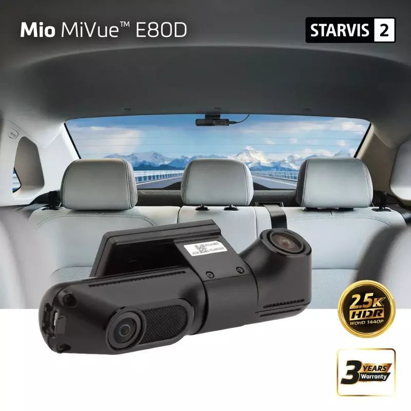 Kamera samochodowa MIO MiVue E80D HDR Dual Rear Camera z nagrywaniem dwukanałowym