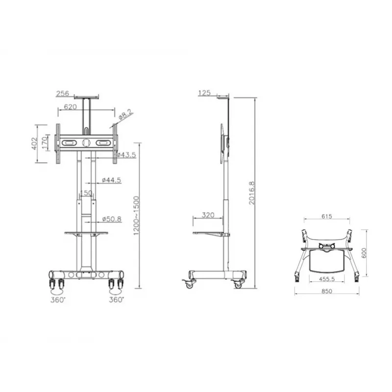Multibrackets M Public Floorstand Basic 150 z półką i uchwytem na kamerę