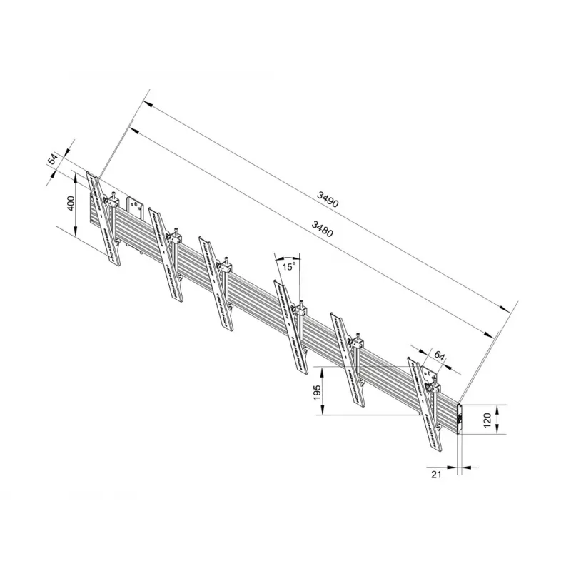 Wallmount Multibrackets M Wallmount Pro MBW3U Tilt Czarny