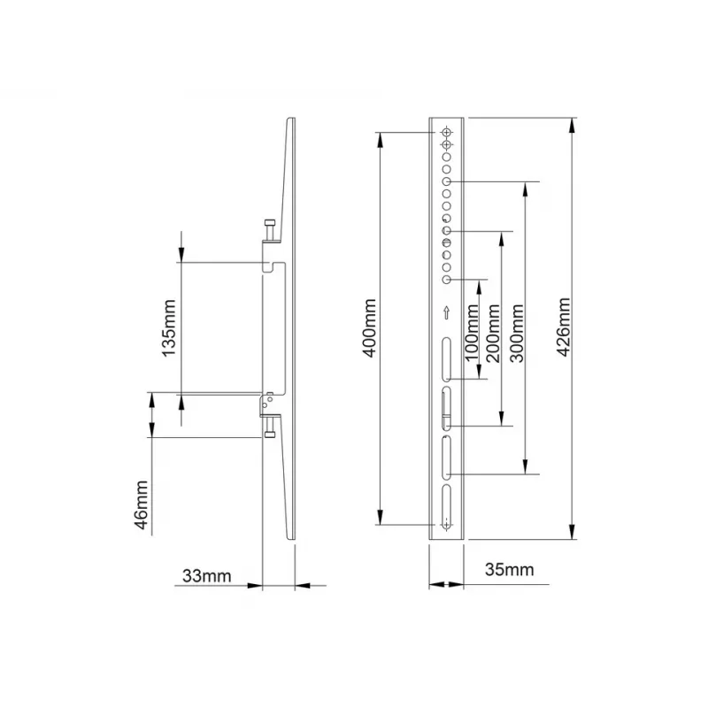 Uchwyt do płaskiego panelu Multibrackets M Pro Series Fixed Arms 400mm