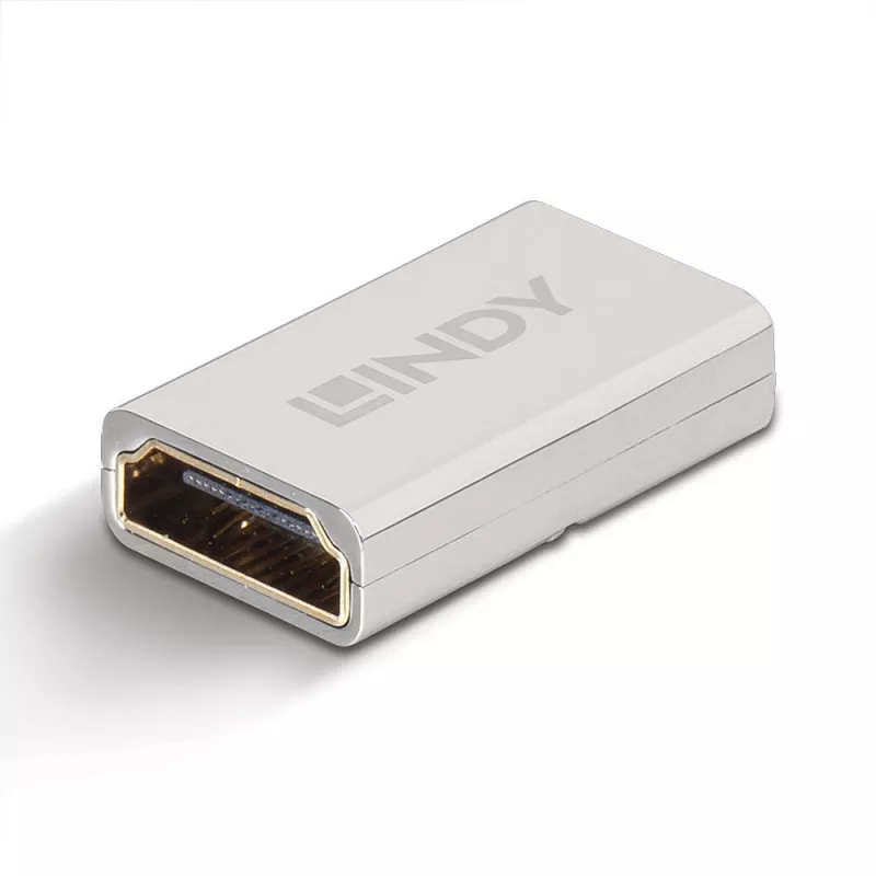 Złącze Lindy HDMI 2.1, żeńskie na żeńskie, HDMI 2.1, HDMI 2.1, srebrne