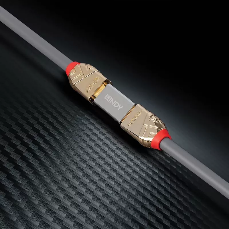 Złącze Lindy HDMI 2.1, żeńskie na żeńskie, HDMI 2.1, HDMI 2.1, srebrne