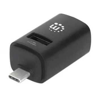 Manhattan USB-C 3-Port Hub, ULTRA KOMPAKTOWY, 3x porty USB-A (1x 5 Gb/s USB 3.2 Gen1, znany jako USB 3.0, 2x 480 Mb/s USB 2.0), zasilany przez USB (nie wymaga zewnętrznego zasilacza)