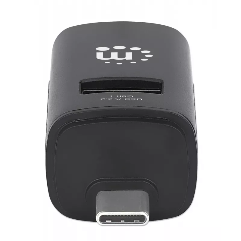 Manhattan USB-C 3-Port Hub, ULTRA KOMPAKTOWY, 3x porty USB-A (1x 5 Gb/s USB 3.2 Gen1, znany jako USB 3.0, 2x 480 Mb/s USB 2.0), zasilany przez USB (nie wymaga zewnętrznego zasilacza)