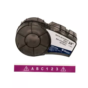 Etykiety do drukarki Brady M21-375-595-PL — samoprzylepne, winylowe, fioletowe z białą powierzchnią do zadruku
