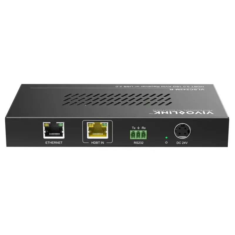 Skaler wideo Vivolink VLSC242M, obudowa metalowa, HDCP 1.4/2.2, AC 110–230V, 250×200×44 mm