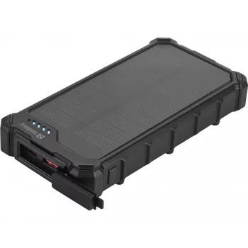 Sandberg Solar Powerbank CampLED 10000, 10000 mAh, programowalne zasilanie (PPS), 3,7 V, 15 W, czarny