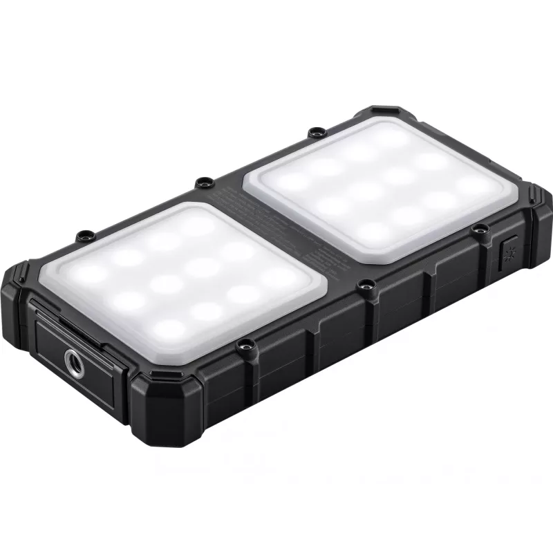 Sandberg Solar Powerbank CampLED 10000, 10000 mAh, programowalne zasilanie (PPS), 3,7 V, 15 W, czarny