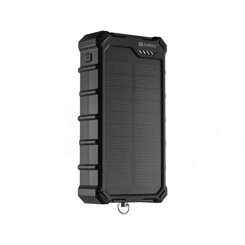 Sandberg Solar Powerbank CampLED 20000, 20000 mAh, Programowalny zasilacz (PPS), 3,7 V, 15 W, Czarny