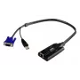 ATEN USB - VGA do Cat5e/6 adapter kablowya KVM (moduł CPU), USB, USB, VGA, Czarny, Niebieski, Metaliczny, RJ-45, 1 x RJ-45