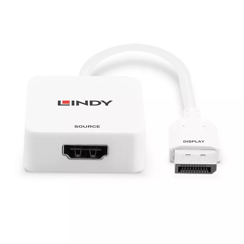 Lindy HDMI 18G to DisplayPort 1.2 Converter, 0,095 m, HDMI Type A (Standard), DisplayPort, Female, Male, prosty