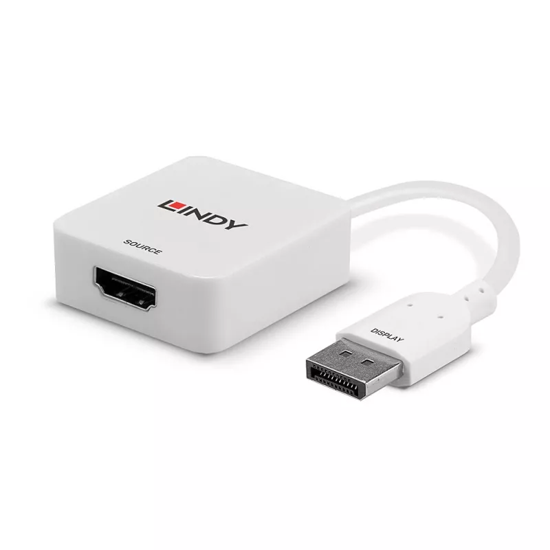 Lindy HDMI 18G to DisplayPort 1.2 Converter, 0,095 m, HDMI Type A (Standard), DisplayPort, Female, Male, prosty