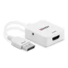 Lindy HDMI 18G to DisplayPort 1.2 Converter, 0,095 m, HDMI Type A (Standard), DisplayPort, Female, Male, prosty