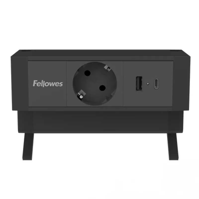 Fellowes 100137172 przedłużacz zasilający 2 m 1 gniazdo AC Do wewnątrz Czarny