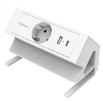 Fellowes 100137173 przedłużacz sieciowy 2 m 1 gniazdo AC Wewnętrzny Biały