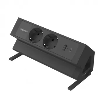 Fellowes 100137182 przedłużacz zasilający 2 m 2 gniazda AC wewnętrzny czarny
