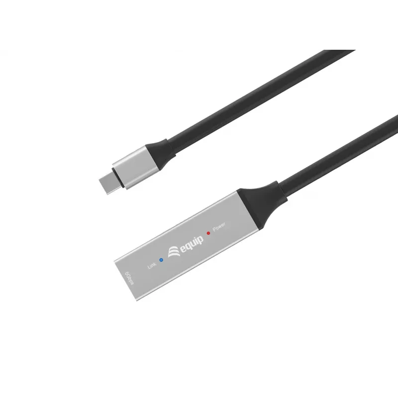 Aktywny przedłużacz USB-C do USB-C EQUIP 5 m, USB 3.2 Gen 1 (5 Gbps), styki niklowane, czarny