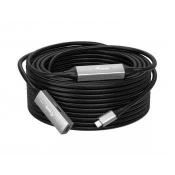 Aktywny kabel przedłużający USB-C do USB-C EQUIP 10 m, USB 3.2 Gen 1 (5 Gb/s), czarny