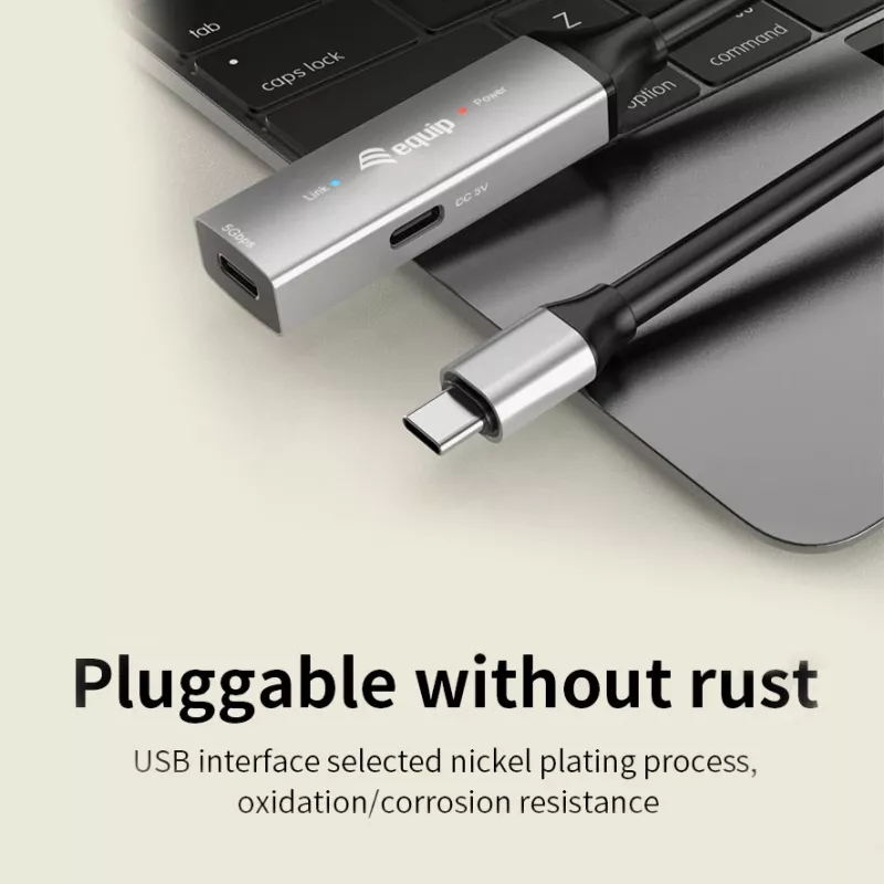 Aktywny przedłużacz USB-C EQUIP 15 m, USB 3.2 Gen 1 (5 Gb/s), styki niklowe, czarny