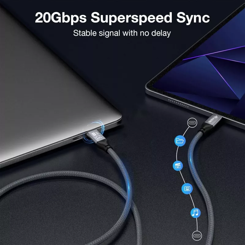 Kabel USB-C do USB-C EQUIP 2.0 m — USB 3.2 Gen 2x2, 20 Gb/s, PD 240 W, 4K/60 Hz, czarny