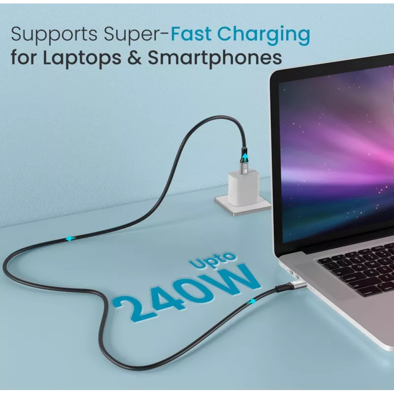 Kabel USB-C na USB-C EQUIP 3,0 m — USB 3.2 Gen 2x2, 20 Gb/s, PD 240 W, 4K@60 Hz, czarny