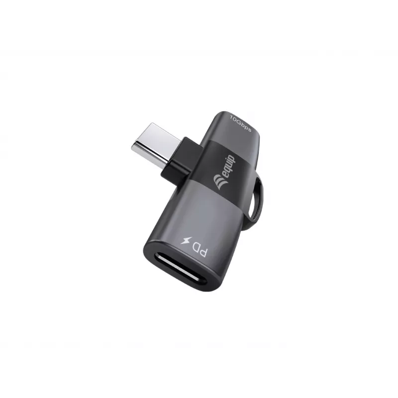 Adapter USB-C OTG 2-w-1 EQUIP 133479 — 100W PD, 10Gbps, 1x USB-C do 2x USB-C, szary