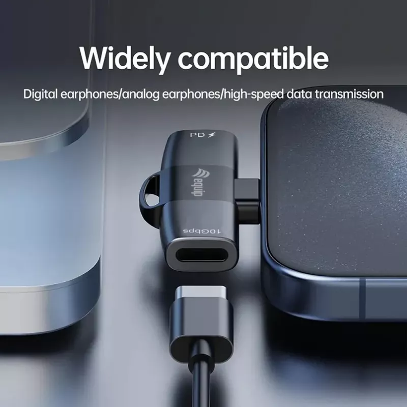 Adapter USB-C OTG 2-w-1 EQUIP 133479 — 100W PD, 10Gbps, 1x USB-C do 2x USB-C, szary
