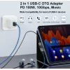 Adapter USB-C OTG 2-w-1 EQUIP 133479 — 100W PD, 10Gbps, 1x USB-C do 2x USB-C, szary
