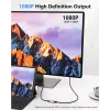 Przejściówka USB na HDMI EQUIP 133498 (wtyki USB-C i USB-A męskie na HDMI, 1080p, obudowa aluminiowa, szara)