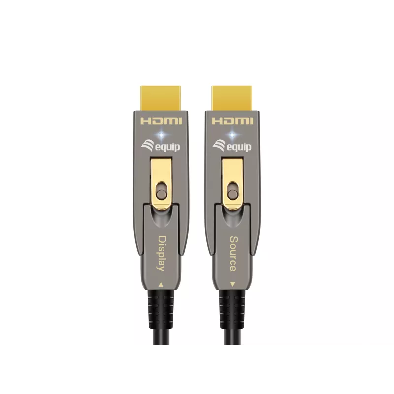 Kabel optyczny EQUIP HDMI 2.0 Active Optical kabel 20 m, odłączane złącza Typ-A/Typ-D, 4K/60 Hz, 18 Gbit/s, pozłacane styki