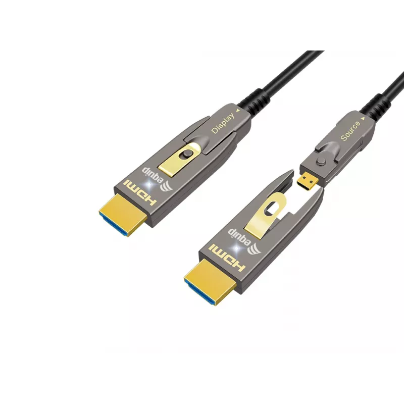 Kabel optyczny aktywny EQUIP HDMI 2.1 10 m — odłączany Typ-D (Micro) + Typ-A, 48 Gbit/s, 8K/60 Hz