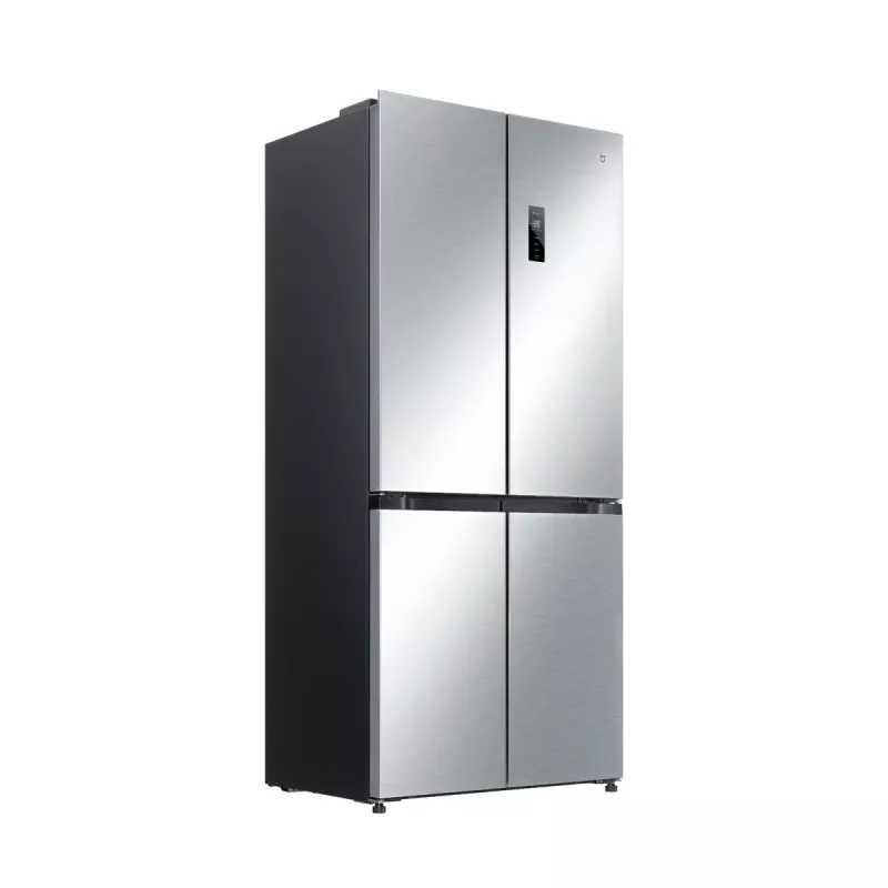 Wolnostojąca lodówka side-by-side Xiaomi Mijia Cross Door 502L — Całkowita pojemność 502 l (chłodziarka 326 l / zamrażarka 176 l), No Frost, klasa energetyczna E, wysokość 191,2 cm, 37 dB, szczotkowane srebro