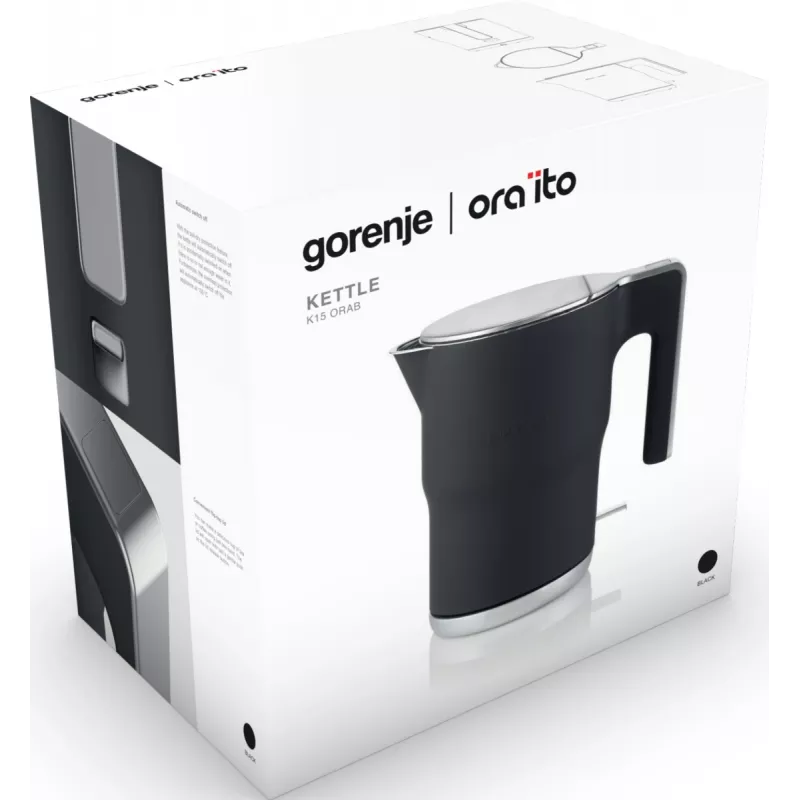 Gorenje K15ORAB czajnik elektryczny 1.5 L 2400 W Czarny