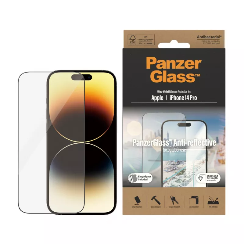PanzerGlass ® Anti-Reflective Ochrona ekranu iPhone 14 Pro | Ultra-Wide Fit w. EasyAligner