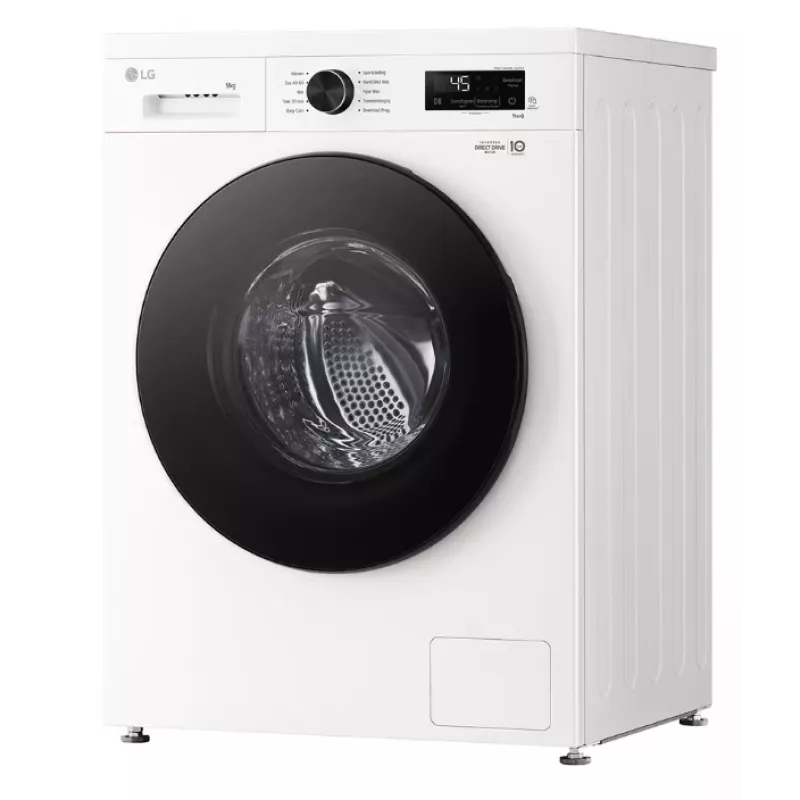 Pralka ładowana od przodu LG F4X1009NWB — 9 kg, 1310 obr./min, klasa A, biały