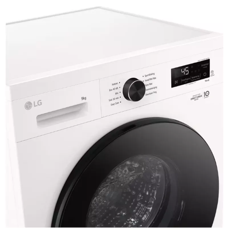Pralka ładowana od przodu LG F4X1009NWB — 9 kg, 1310 obr./min, klasa A, biały
