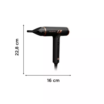 Suszarka do włosów ROWENTA HY8310, 1700 W, jonizacja, 3 poziomy temperatury, 3 prędkości, funkcja zimnego nadmuchu — Czarna