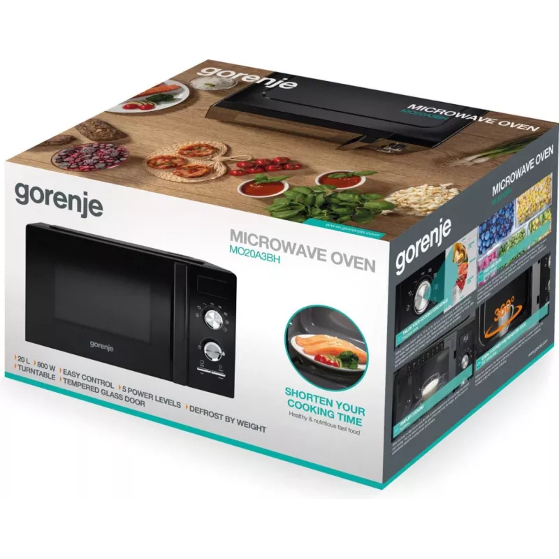 Gorenje MO20A3BH Czarny Kuchenka mikrofalowa kombinowana Blat 20 L 800 W