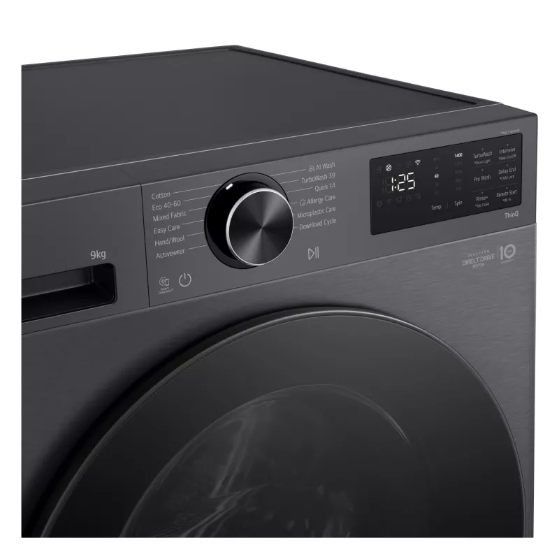 Pralka LG F2X50S9TBB ładowana od przodu 9 kg 1170 obr./min czarna