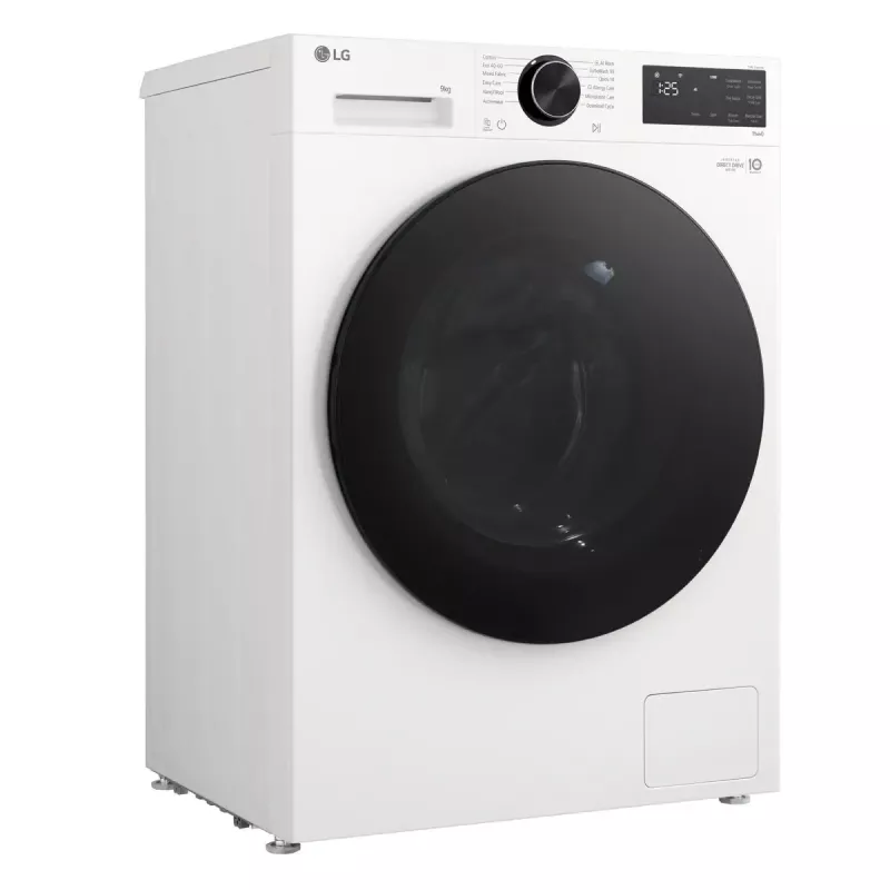 Pralka LG F2X50S9TWB, ładowana od przodu, 9 kg, 1170 obr./min, klasa energetyczna A, 600×535×850 mm, biała