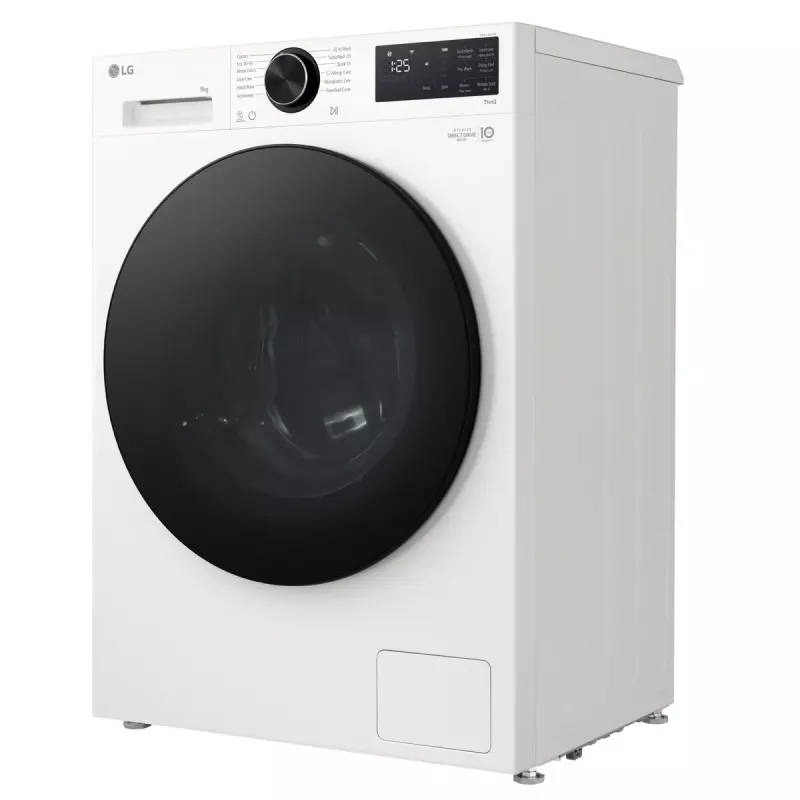 Pralka LG F2X50S9TWB, ładowana od przodu, 9 kg, 1170 obr./min, klasa energetyczna A, 600×535×850 mm, biała
