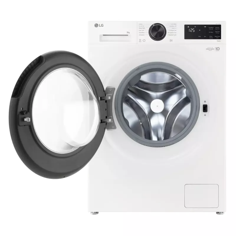 Pralka LG F2X50S9TWB, ładowana od przodu, 9 kg, 1170 obr./min, klasa energetyczna A, 600×535×850 mm, biała